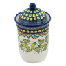 Polish Pottery Jar with Lid 9&quot; Cucumber Patch