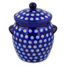 Polish Pottery Jar with Lid and Handles 11&quot; Whirlpool UNIKAT