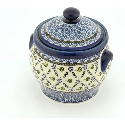 Polish Pottery Jar with Lid and Handles 6&quot; Confetti