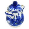 Polish Pottery Jar with Lid and Handles 8&quot; Blue Poppy Dream