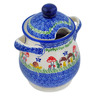 Polish Pottery Jar with Lid and Handles 8&quot; Gardens In Poland