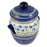 Polish Pottery Jar with Lid and Handles 9&quot; Fresh Flora