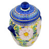 Polish Pottery Jar with Lid and Handles 9&quot; Pink Delight