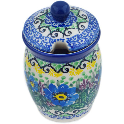 Polish Pottery Jar with Lid with Opening 4&quot; Summer Garden UNIKAT
