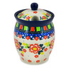 Polish Pottery Jar with Lid with Opening 5&quot; Floral Puzzles UNIKAT