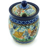 Polish Pottery Jar with Lid with Opening 5&quot; Ocean Whisper UNIKAT