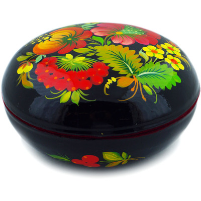 Wood Jewelry Box 5&quot; Red Fruits