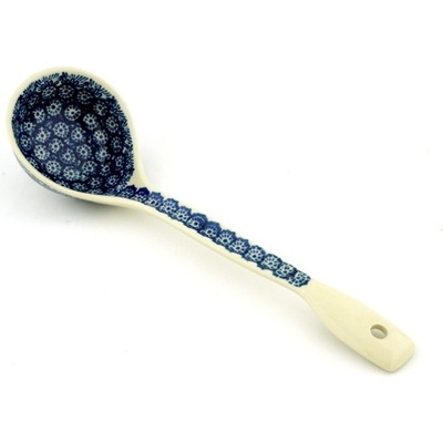 Polish Pottery Ladle 13&quot; Winter Frost