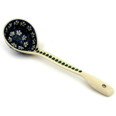 Polish Pottery Ladle 13&quot; X&#039;s And O&#039;s