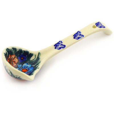 Polish Pottery Ladle 7&quot; Butterfly Splendor