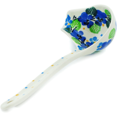 Polish Pottery Ladle 7&quot; Waterfall Blooms