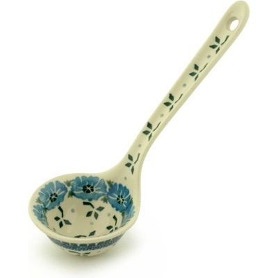 Polish Pottery Ladle 9&quot; Hidden Flowers