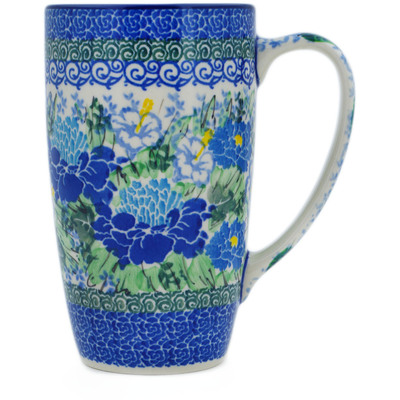 Polish Pottery Latte Mug Country Blossoms UNIKAT