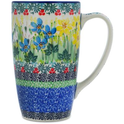 Polish Pottery Latte Mug Dandy Daffodils UNIKAT