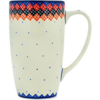 Polish Pottery Latte Mug Holiday Flannel