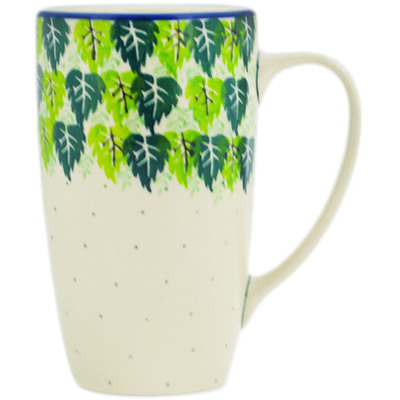 Polish Pottery Latte Mug Leaves Of Green