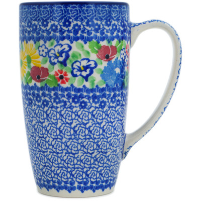 Polish Pottery Latte Mug Patio Views UNIKAT