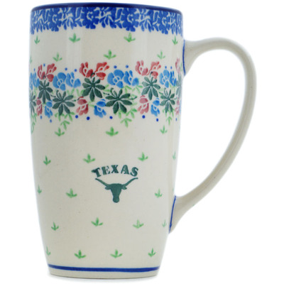 Polish Pottery Latte Mug Texas Wildflower