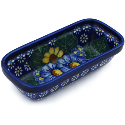 Polish Pottery Loaf Pan 7&quot; Floral Fruit Basket UNIKAT
