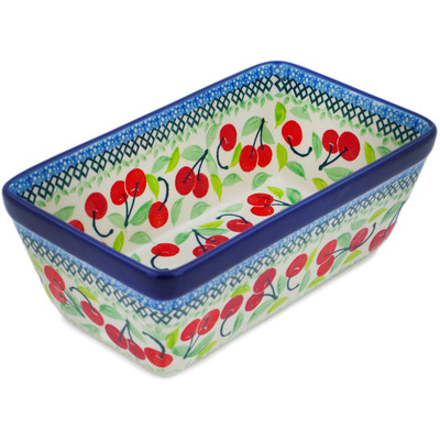 Polish Pottery Loaf Pan 8&quot; Cherry Sweet