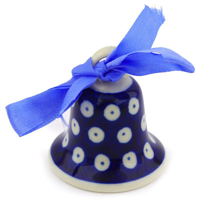 Polish Pottery Mini Bell 2&quot; Blue Eyes