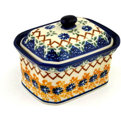 Polish Pottery Mini Cake Box 4&quot;, Salt Box,