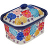 Polish Pottery Mini Cake Box 4&quot;, Salt Box, Outstanding UNIKAT