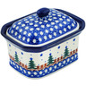 Polish Pottery Mini Cake Box 4&quot;, Salt Box, Pocono Pines