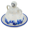 Polish Pottery Mini Cheese Lady 4&quot; Blue Spring Blue