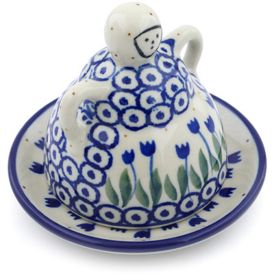 Polish Pottery Mini Cheese Lady 4&quot; Water Tulip