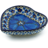 Polish Pottery Mini Heart Bowl 3&quot; Cobalt Poppies UNIKAT