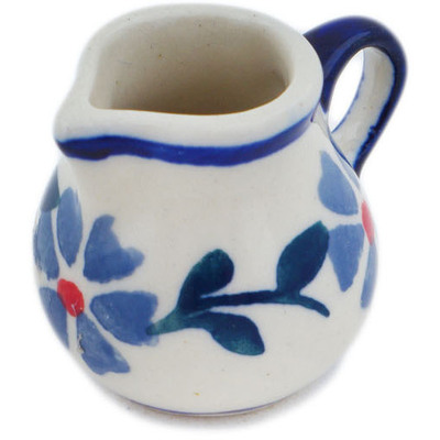 Polish Pottery Mini Jug 2&quot; Peacock Forget-me-not