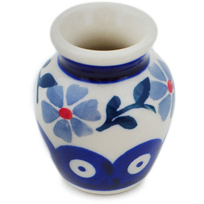 Polish Pottery Mini Jug 2&quot; Peacock Forget-me-not