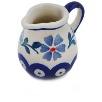 Polish Pottery Mini Jug 2&quot; Peacock Forget-me-not