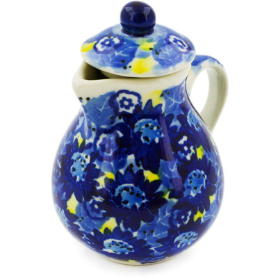 Polish Pottery Mini Jug 3&quot; Deep Blue UNIKAT