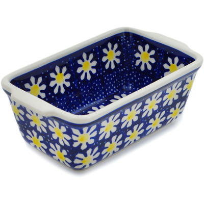 Polish Pottery Mini loaf pan Daisy