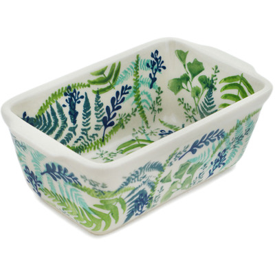 Polish Pottery Mini loaf pan Fern Frenzy UNIKAT