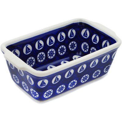 Polish Pottery Mini loaf pan Set Sail Into The Blue