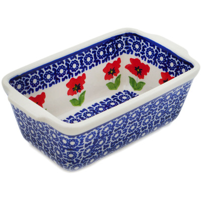 Polish Pottery Mini loaf pan Wind-blown Poppies