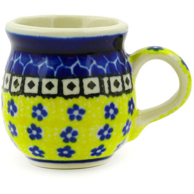 Polish Pottery Mini Mug 2&quot; Sunburst Daisies