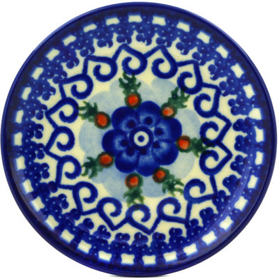 Polish Pottery Mini Plate, Coaster plate Alpine Spring UNIKAT