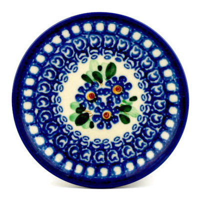 Polish Pottery Mini Plate, Coaster plate Aster Circle UNIKAT