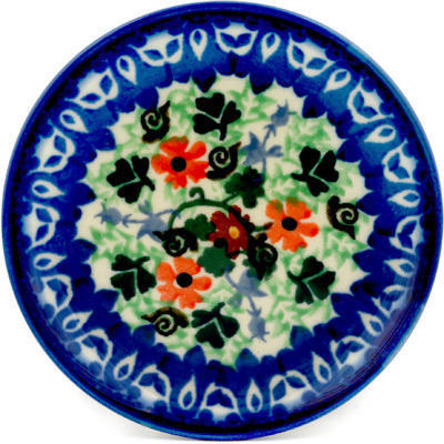 Polish Pottery Mini Plate, Coaster plate Blooming Vines UNIKAT