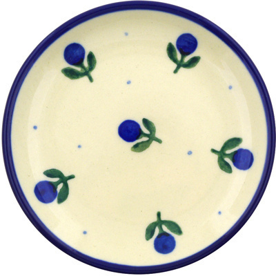 Polish Pottery Mini Plate, Coaster plate Blue Buds