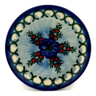 Polish Pottery Mini Plate, Coaster plate Blue Delight UNIKAT