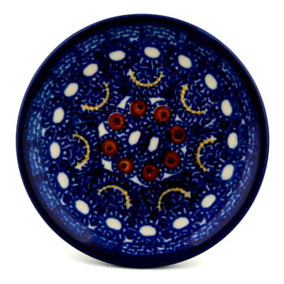 Polish Pottery Mini Plate, Coaster plate Blue Horizons