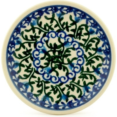 Polish Pottery Mini Plate, Coaster plate Blue Ivy