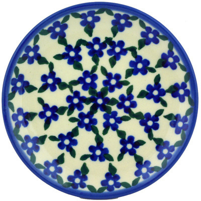 Polish Pottery Mini Plate, Coaster plate Blue Mandala