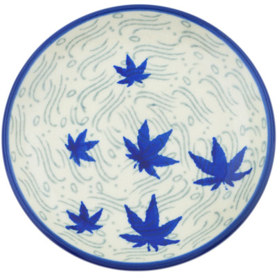 Polish Pottery Mini Plate, Coaster plate Blue Maple River