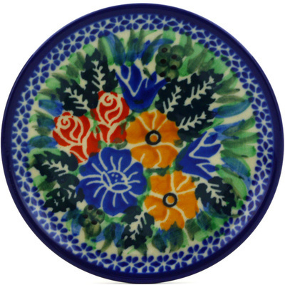 Polish Pottery Mini Plate, Coaster plate Brilliant Bouquet UNIKAT